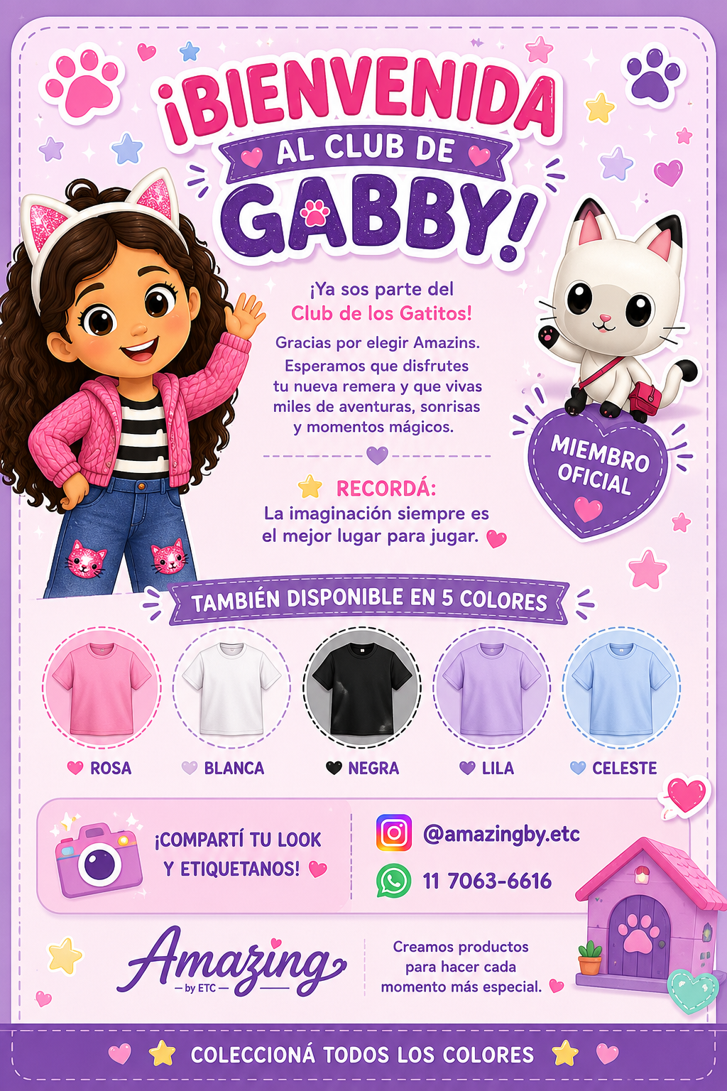 Tarjeta de Bienvenida al Club de Gabby